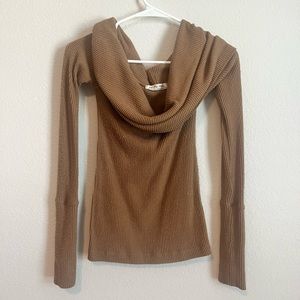 We the Free, Free People Camel Cowl Neck Sweater size XS